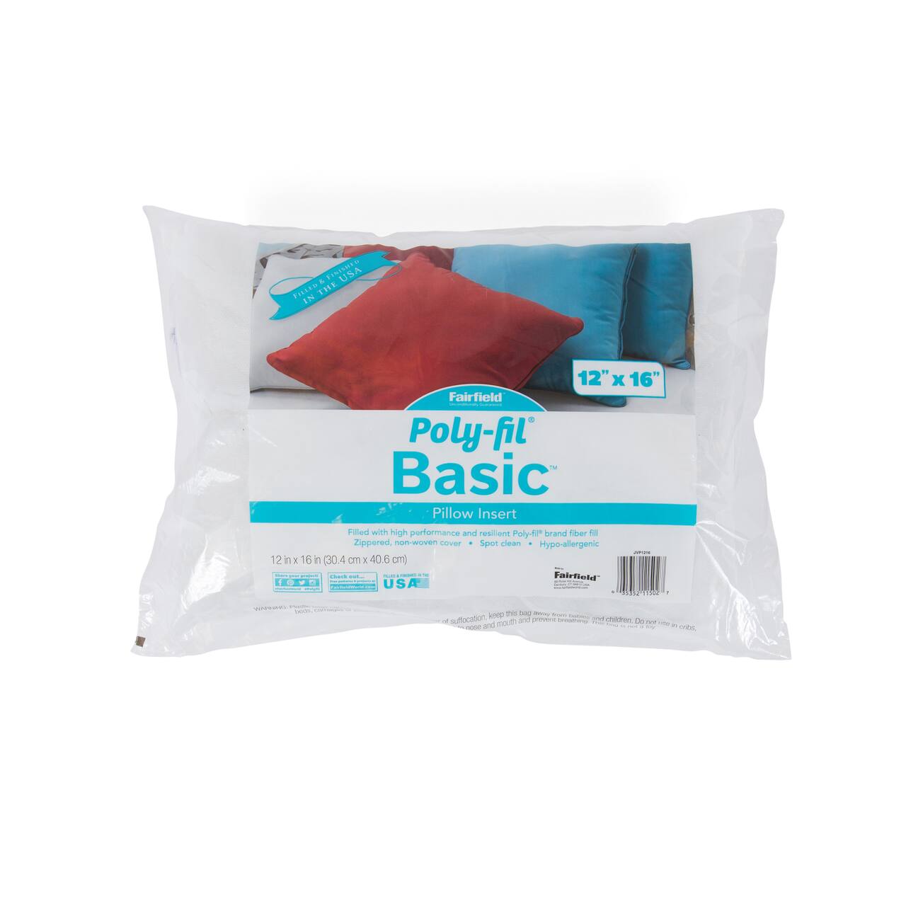 Poly-Fil® Basic™ 36ct. Pillow Inserts, 12 x 16